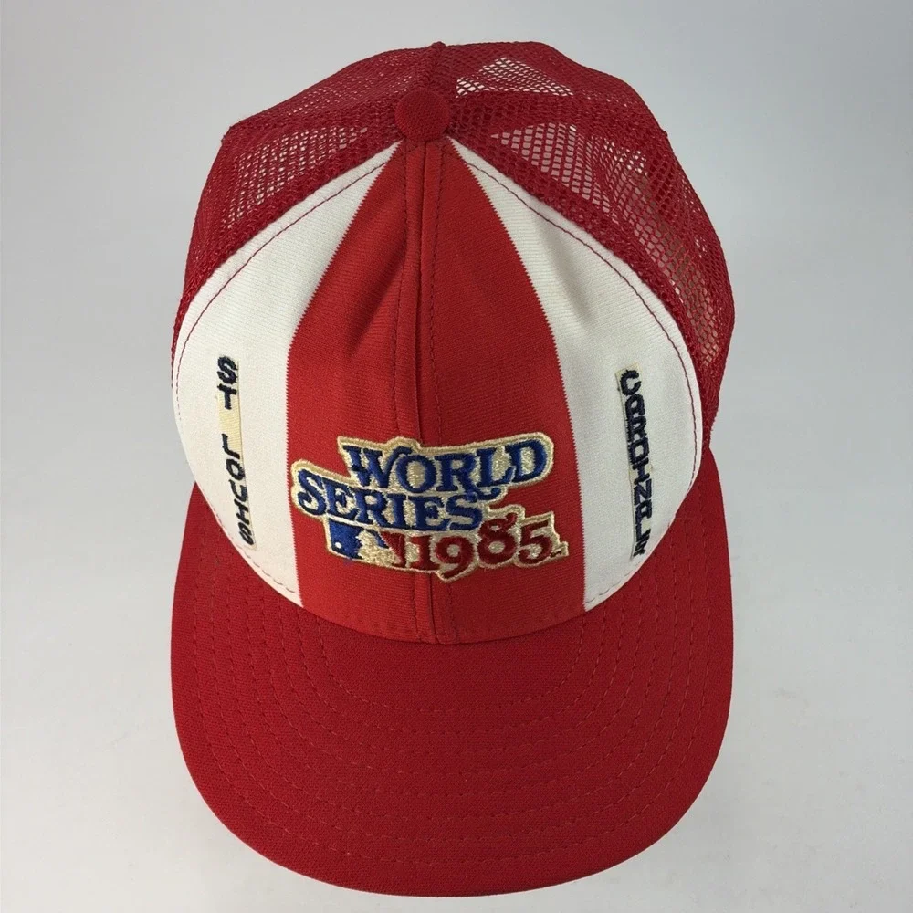 Vintage St. Louis Cardinals Hat Cap Snap Back World Series 1985 AJD Lucky Stripe